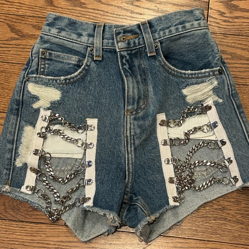 Carmar Blue Jean Shorts Distressed Vintage Look